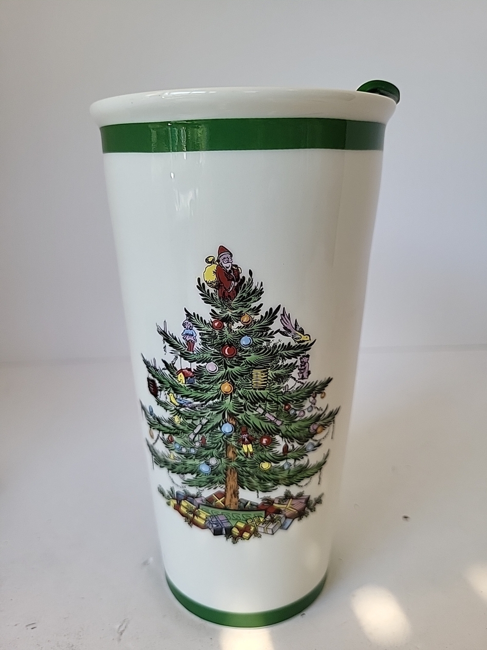 Spode Christmas Tree Ceramic Travel Tumbler 12oz